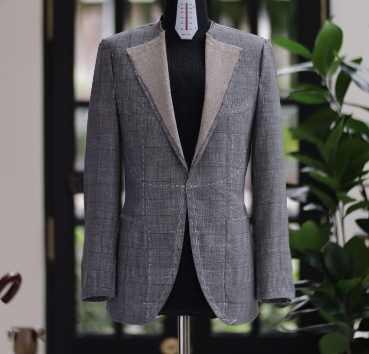 Fitting - Grey Check High Twist & High Notch Lapel Full Canvas Suits