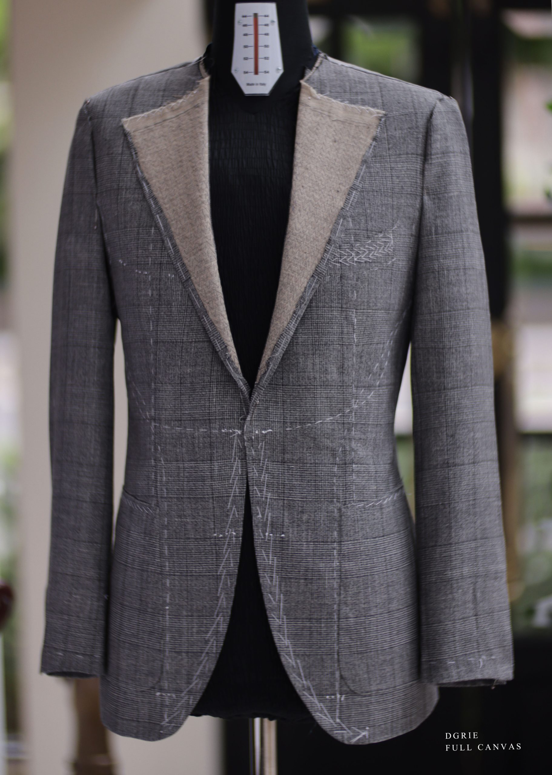 Fitting - Grey Check High Twist & High Notch Lapel Full Canvas Suits 5 Fitting - Grey Check High Twist & High Notch Lapel Full Canvas Suits