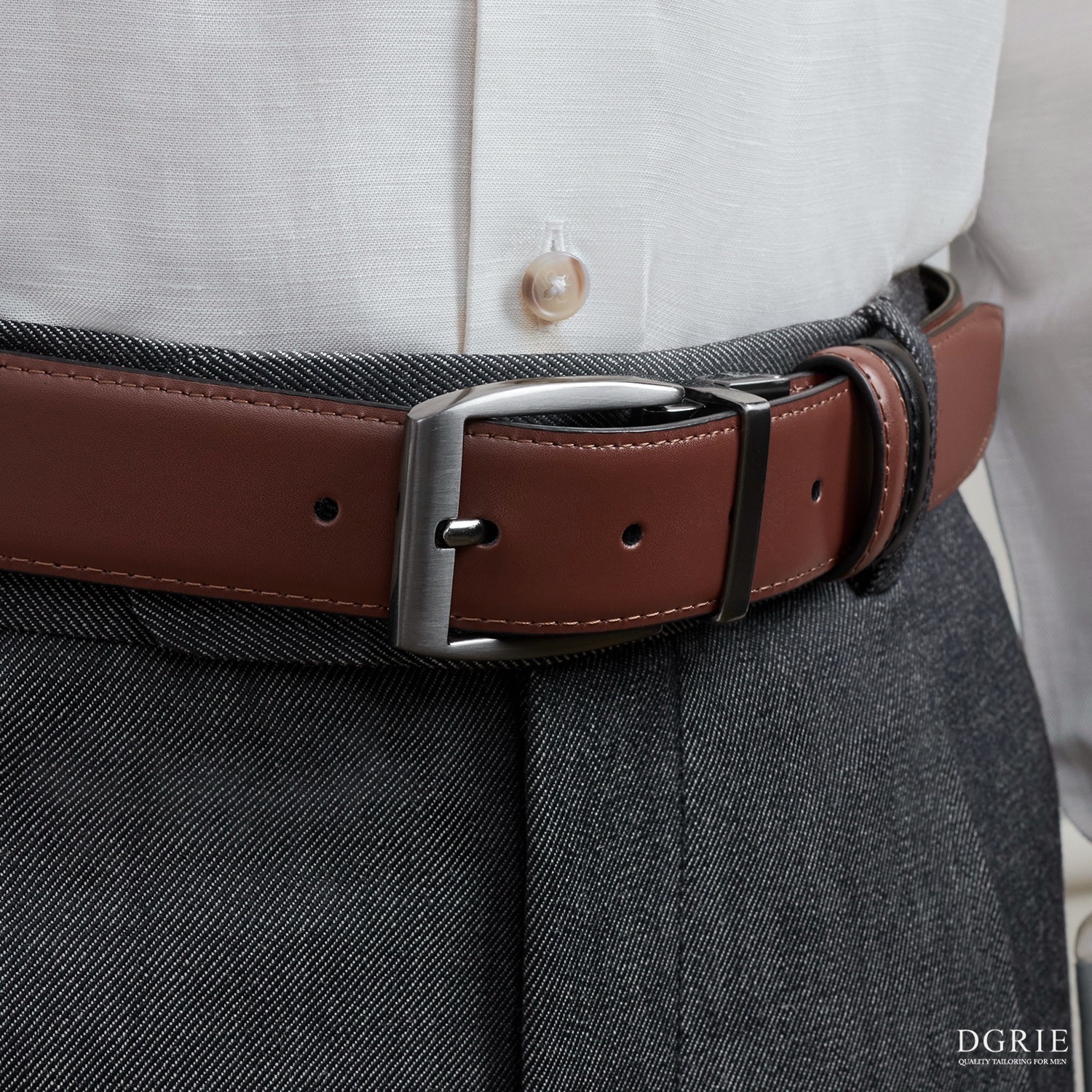 The Milano Dual-Color Reversible Gunmetal Belt — DGRIE 4 The Milano Dual-Color Reversible Gunmetal Belt — DGRIE