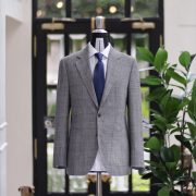 DGRIE - Classic Light Grey Plaid Suit in Loro Piana 'Summertime'