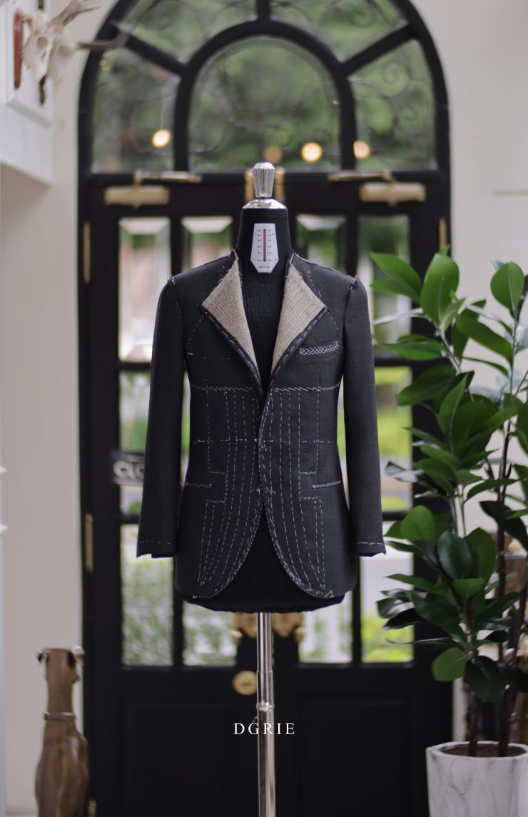 DGRIE - Fitting Full Canvas Grey Suits ตัดสูทหางม้า