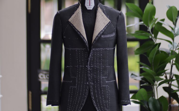DGRIE - Fitting Full Canvas Grey Suits ตัดสูทหางม้า