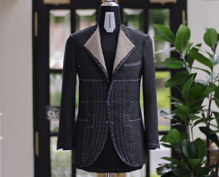 DGRIE - Fitting Full Canvas Grey Suits ตัดสูทหางม้า