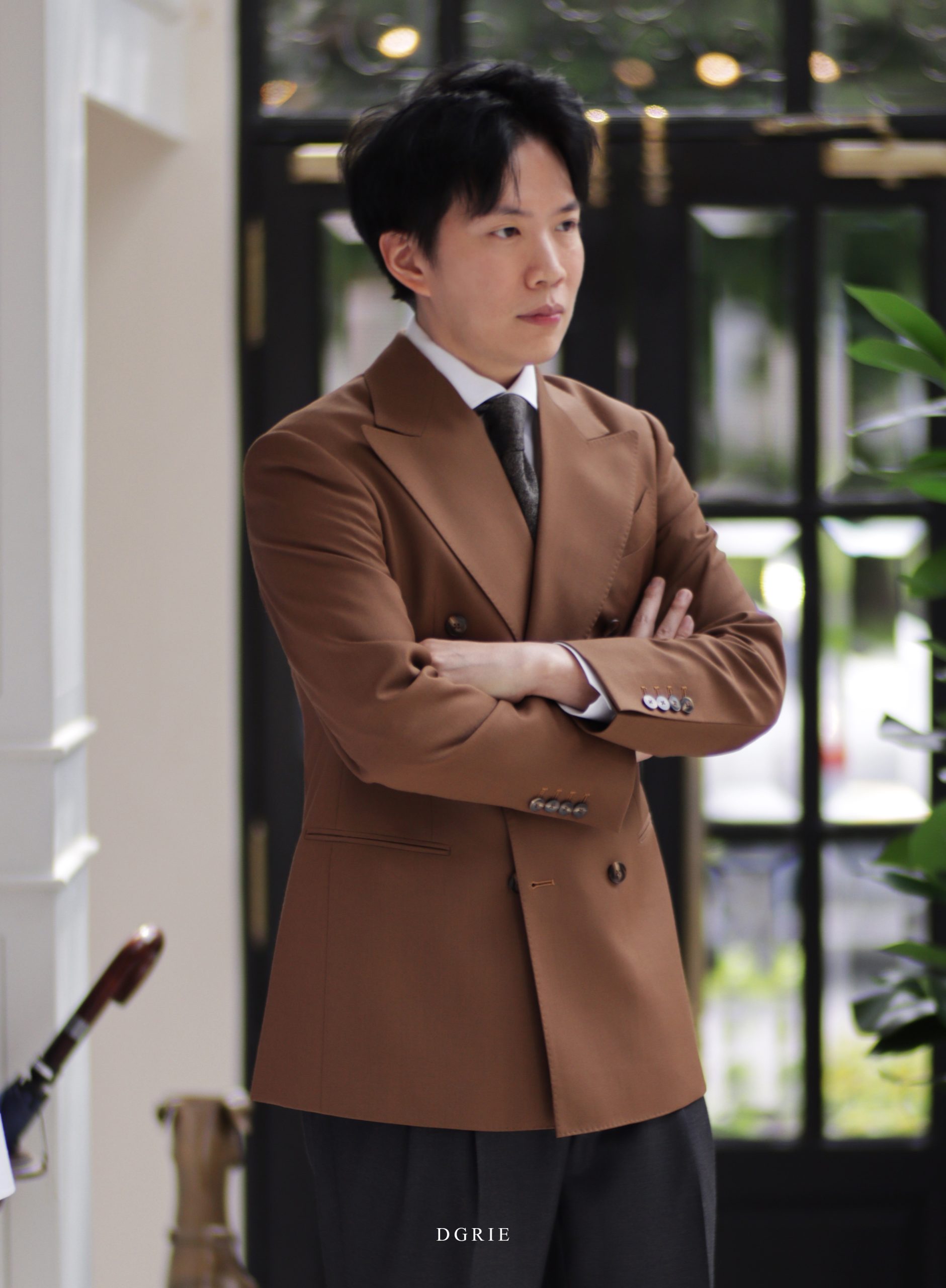 DGRIE The High-Twist Double Breasted Warm Brown Jacket Suits