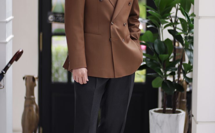 DGRIE The High-Twist Double Breasted Warm Brown Jacket Suits