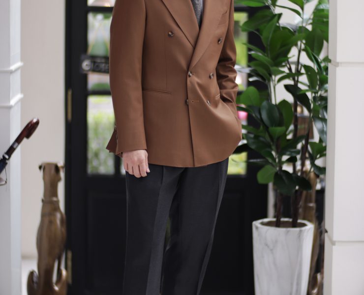 DGRIE The High-Twist Double Breasted Warm Brown Jacket Suits