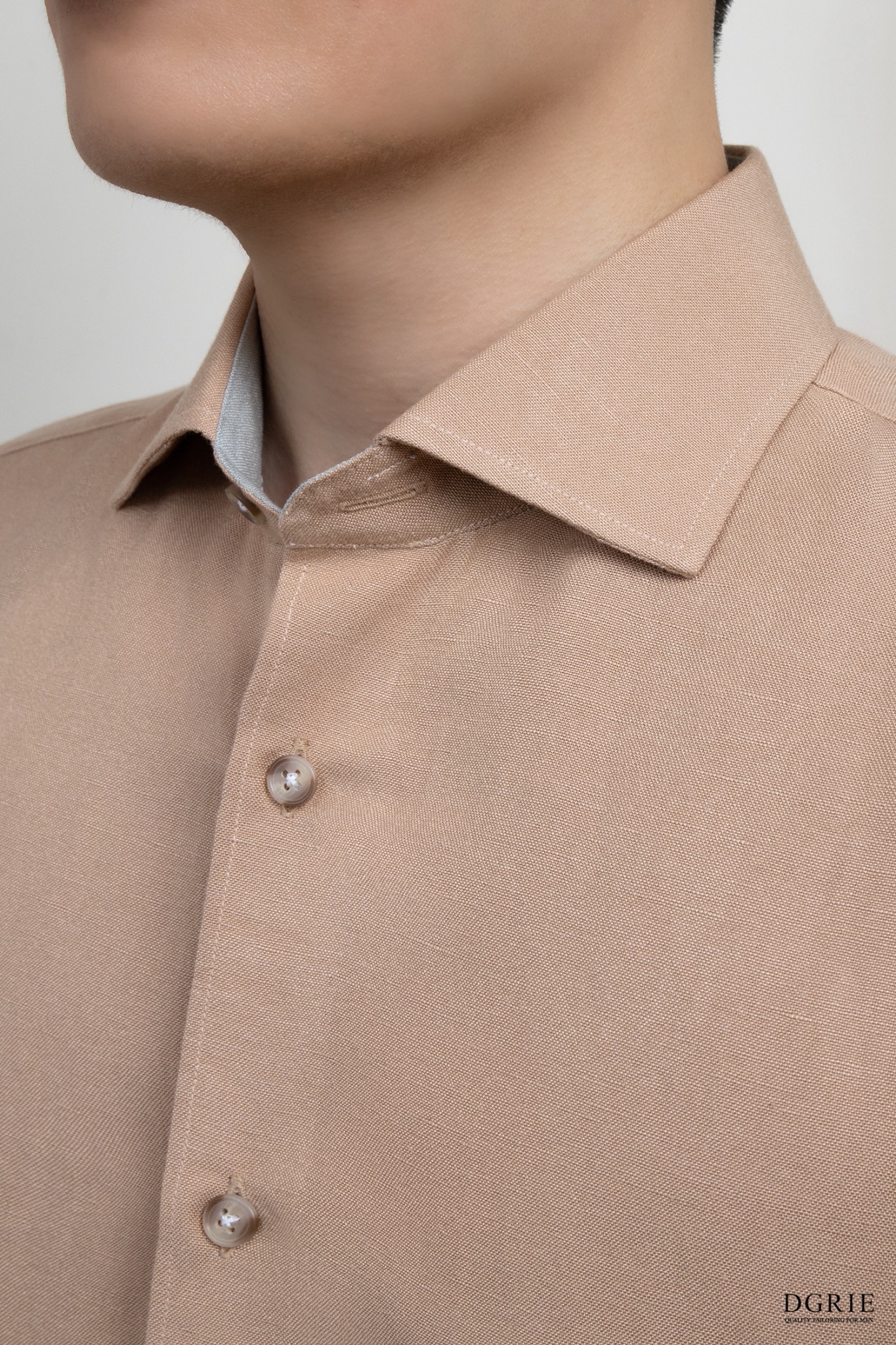 The Aurelius Muted Nude Tencel-Linen Shirt - DGRIE 8 The Aurelius Muted Nude Tencel-Linen Shirt - DGRIE