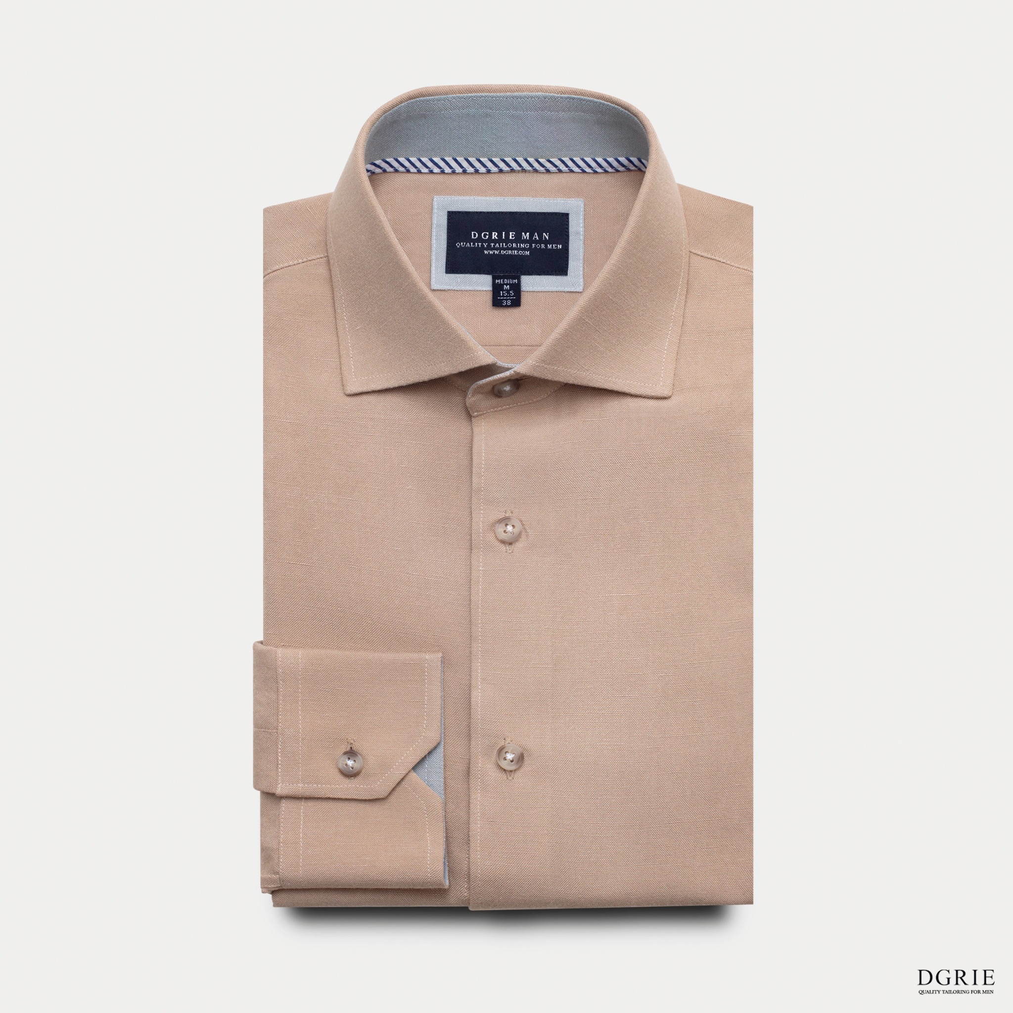The Aurelius Muted Nude Tencel-Linen Shirt - DGRIE 4 The Aurelius Muted Nude Tencel-Linen Shirt - DGRIE
