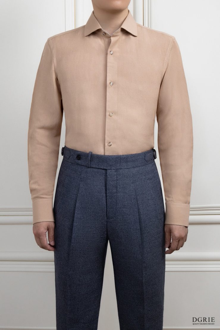 The Aurelius Muted Nude Tencel-Linen Shirt - DGRIE 1 The Aurelius Muted Nude Tencel-Linen Shirt - DGRIE