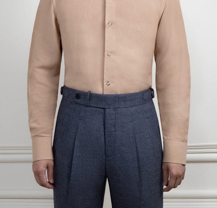 The Aurelius Muted Nude Tencel-Linen Shirt - DGRIE