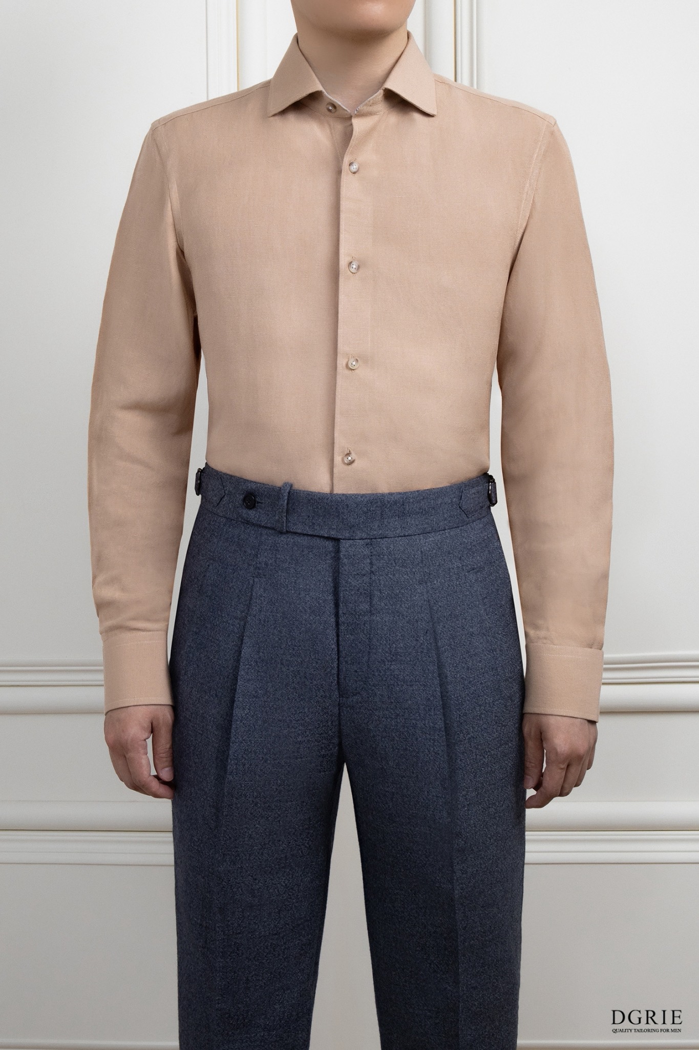 The Aurelius Muted Nude Tencel-Linen Shirt - DGRIE 5 The Aurelius Muted Nude Tencel-Linen Shirt - DGRIE