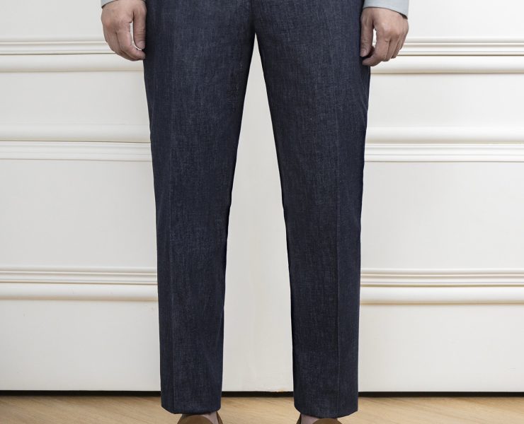 The Milano Featherlight Washed Navy Trousers — DGRIE