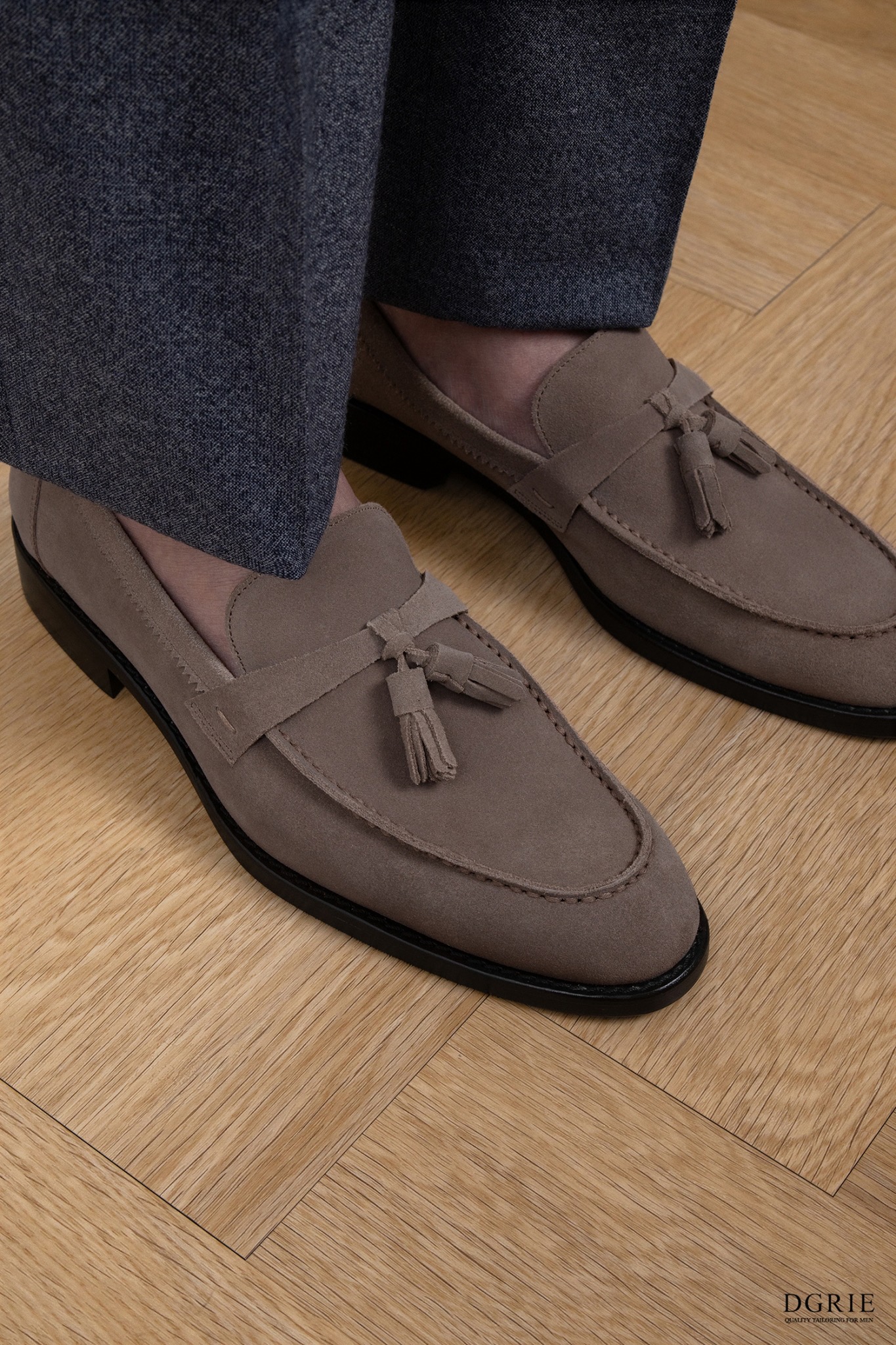 รองเท้าโลฟเฟอร์ The Sorrento Ash Grey Tassel Loafers by DGRIE 8 The Sorrento Ash Grey Tassel Loafers by DGRIE