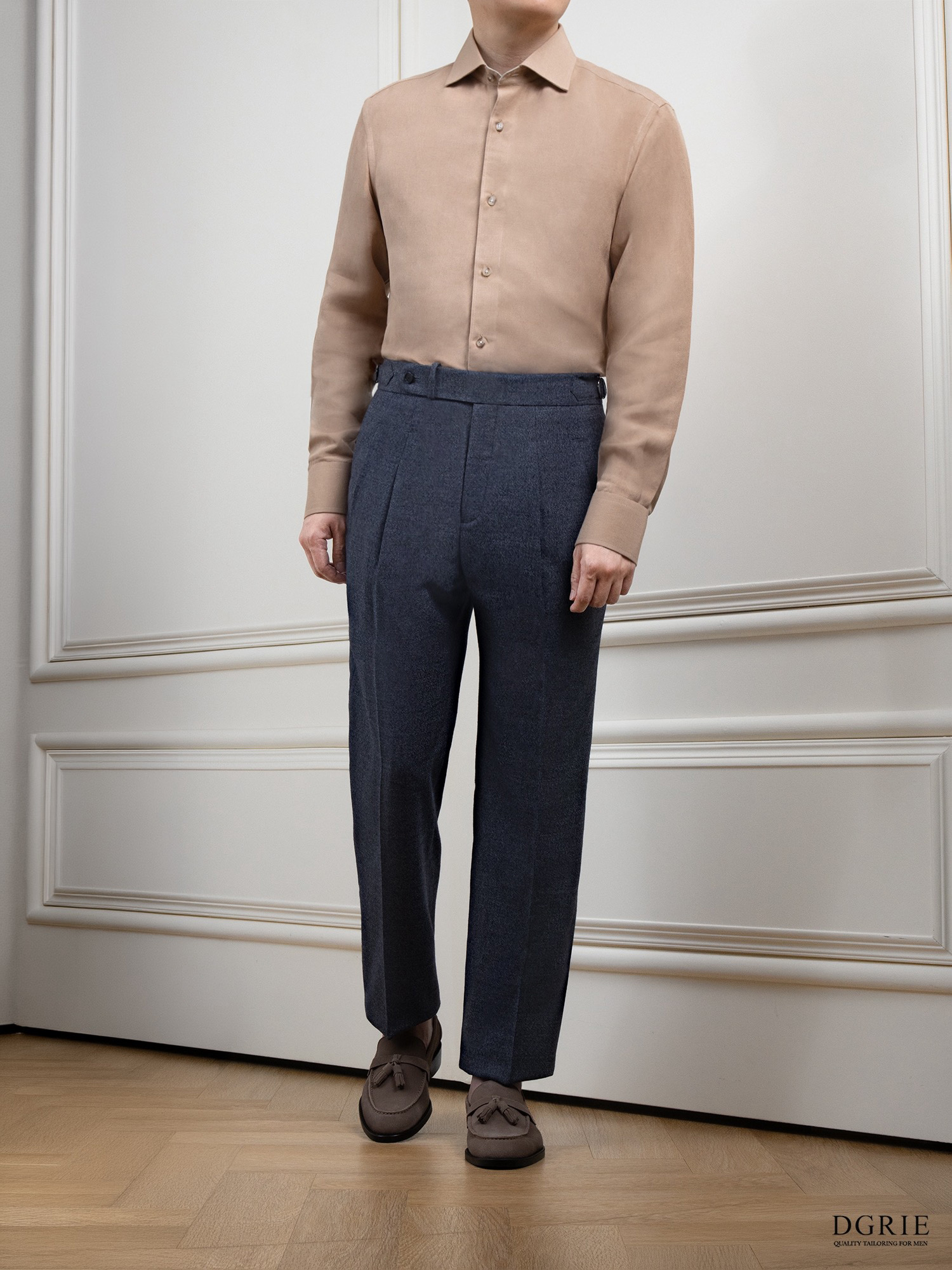 รองเท้าโลฟเฟอร์ The Sorrento Ash Grey Tassel Loafers by DGRIE 4 The Sorrento Ash Grey Tassel Loafers by DGRIE