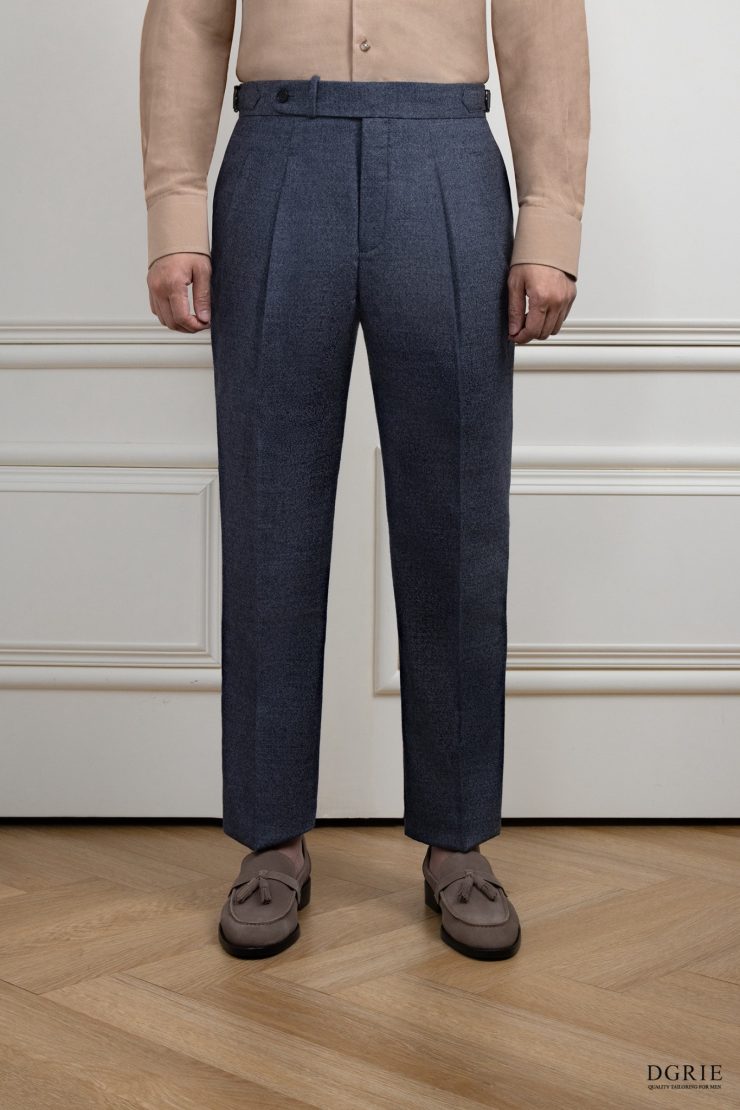 กางเกงผ้าวูล The Slate Blue Pleated Stretch Flannel Pants 1 กางเกงผ้าวูล The Slate Blue Pleated Stretch Flannel Pants