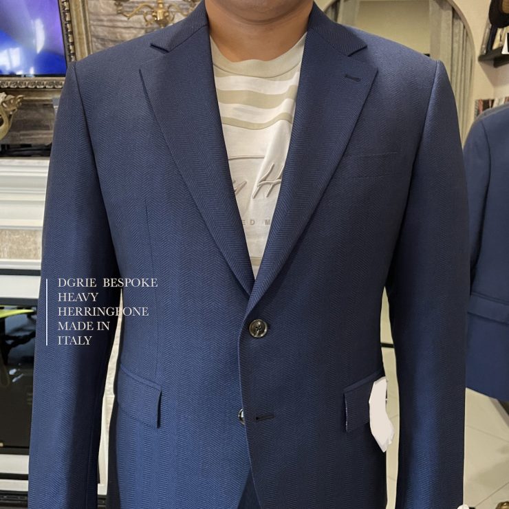 DGRIE BESPOKE: NAVY HEAVY HERRINGBONE SUIT: ตัดสูท 15 dgrie bespoke navy heavy herringbone suit dgrie 4