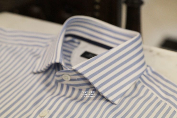 ENGLISH SPREAD SHIRT: ตัดเชิ้ต Pin Striped Blue 22 english spread shirt pin striped blue dgrie 3