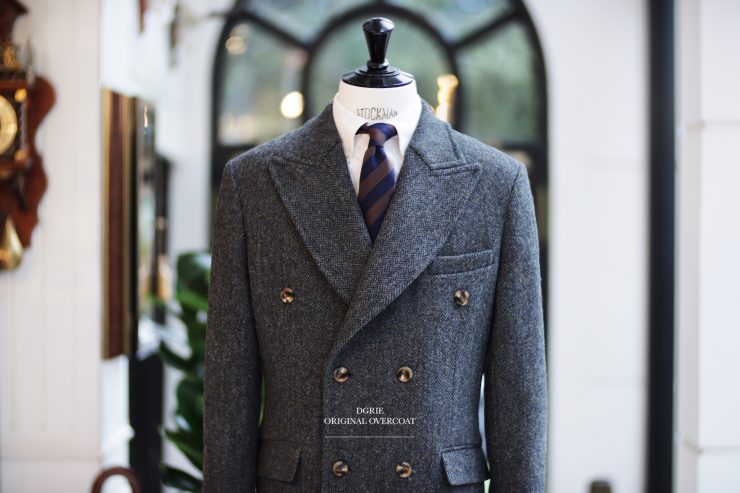 ตัดเสื้อโค้ท กันหนาว : Harris Tweed Grey OverCoat 24 dgrie 1