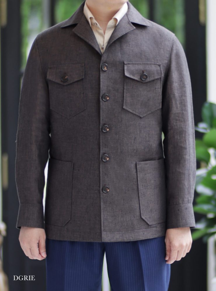 เสื้อซาฟารีลินิน Classic Red Brown Linen Safari 9 เสื้อซาฟารีลินิน Classic Red Brown Linen Safari