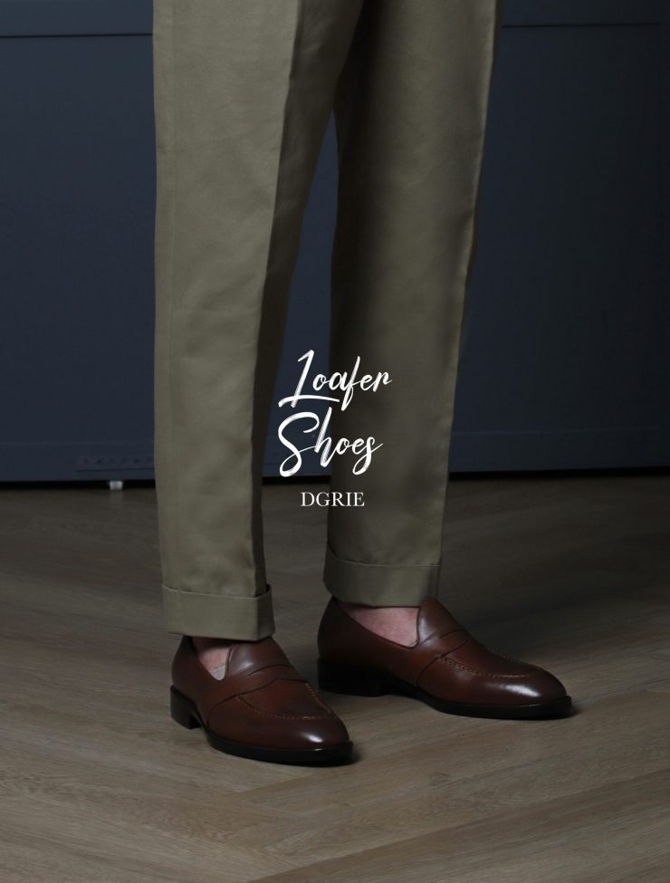 รองเท้าโลฟเฟอร์ Cognac Premium Penny Loafer Shoes