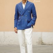 ตัดสูทยีนส์ DGRIE – Navy Denim Double Breasted Suits