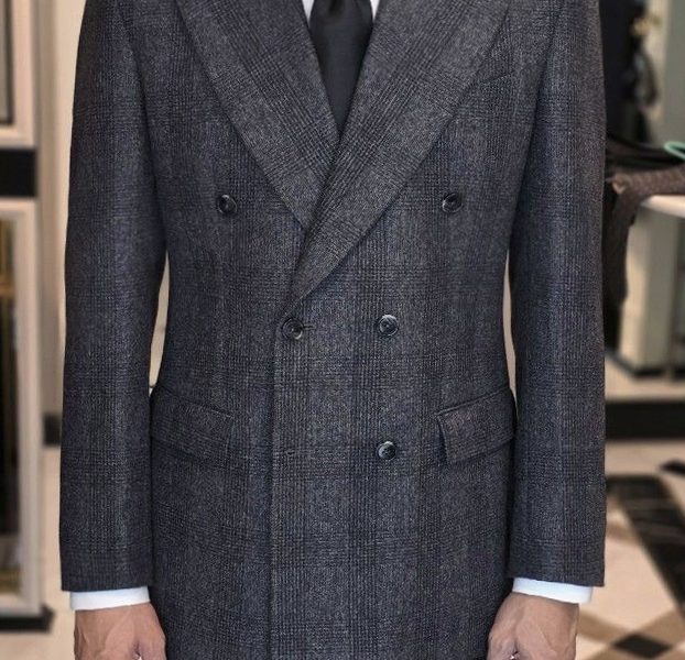 ร้านตัดสูท DGRIE Dark Grey Prince of wales Double Breasted Suits
