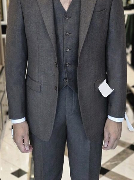 DGRIE - Dark Brown 3-Piece Notch Lapel Suit