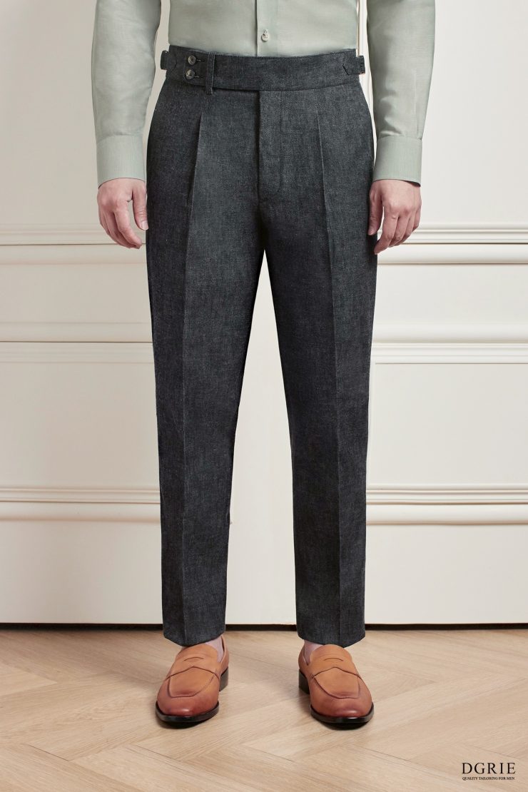 กางเกงยีนส์ Sport Dark Grey Buckle Belt Denim Pants 5 กางเกงยีนส์ Sport Dark Grey Buckle Belt Denim Pants