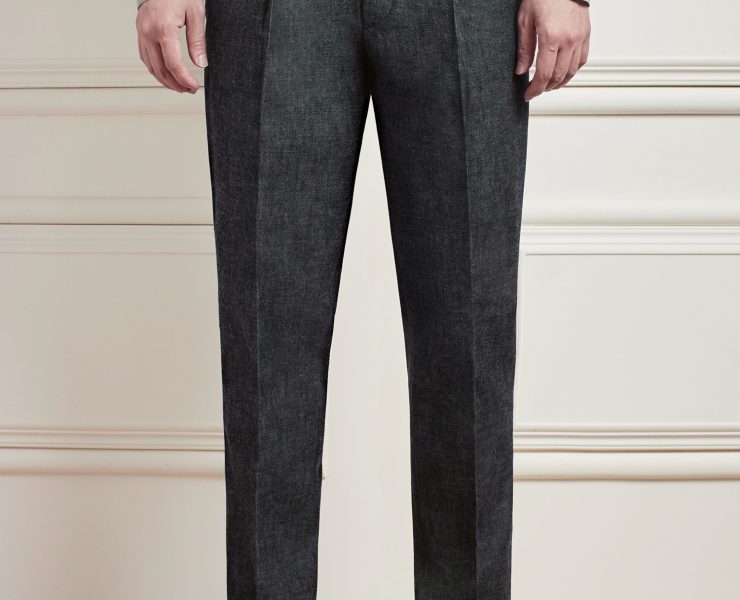 กางเกงยีนส์ Sport Dark Grey Buckle Belt Denim Pants