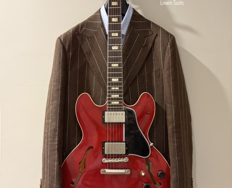 DGRIE - Pin Stripe Brown Double Breasted Linen Suit