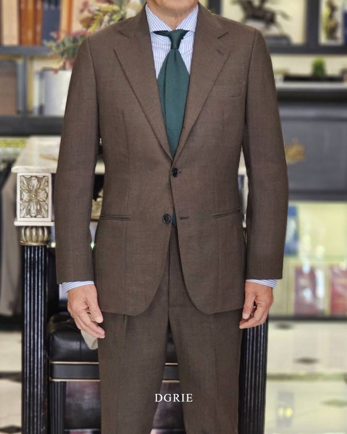 ตัดสูท DGRIE Fox Brothers Brown Single Breasted Suit 34 ตัดสูท DGRIE Fox Brothers Brown Single Breasted Suit