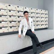 DGRIE Spotlight : แจม รชตะ Off-White Minimalist Double-Breasted Jacket & Tuxedo Trousers