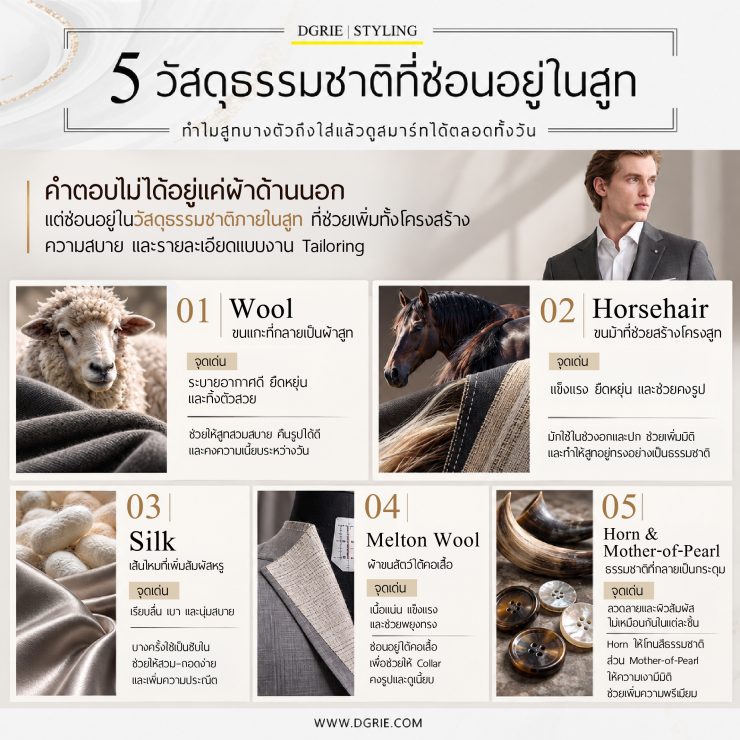5 วัสดุธรรมชาติที่ซ่อนอยู่ในสูท