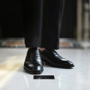DGRIE Black Round Cap Toe Oxford Shoes