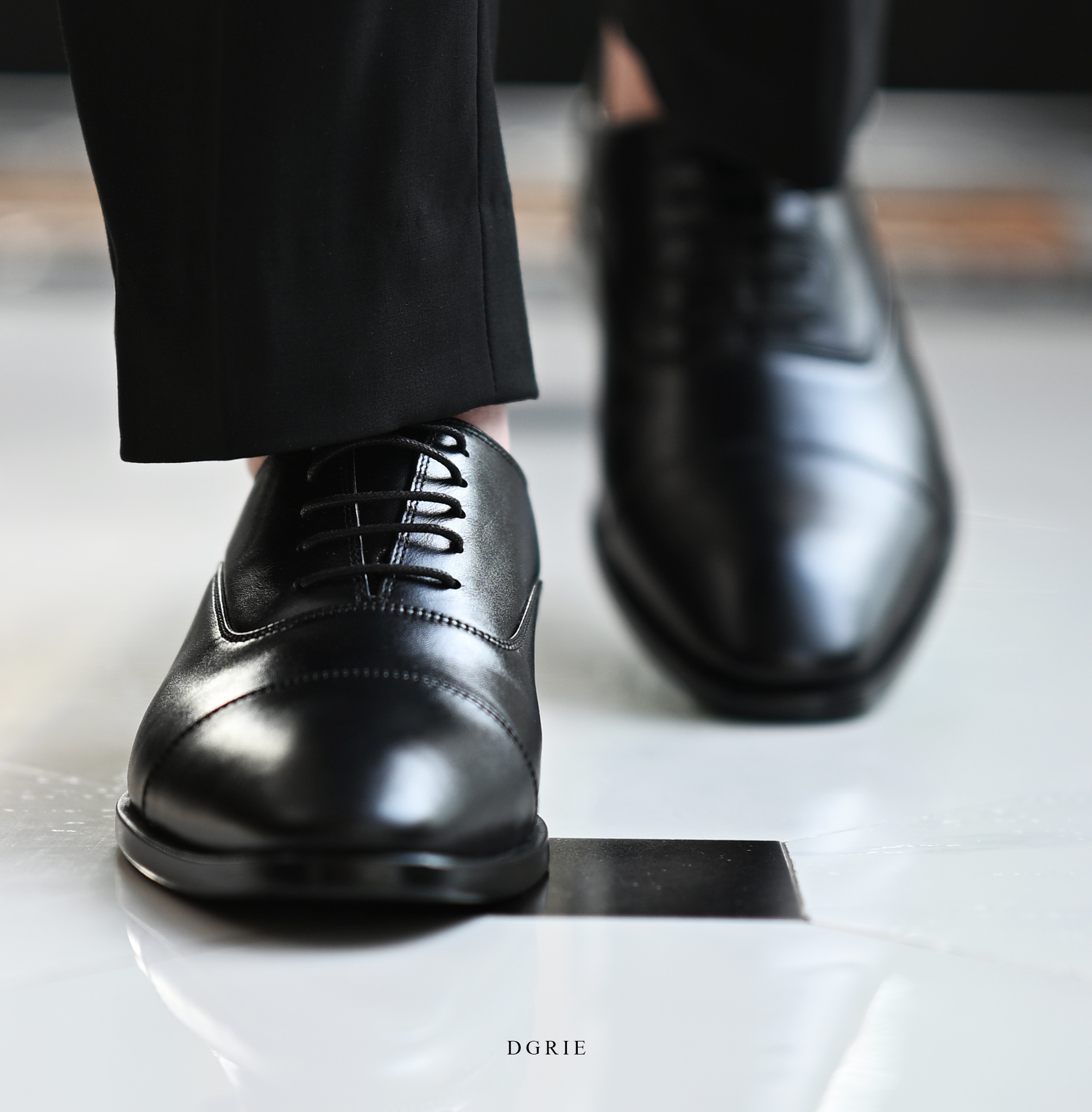 DGRIE Black Round Cap Toe Oxford Shoes 6 DGRIE Black Round Cap Toe Oxford Shoes