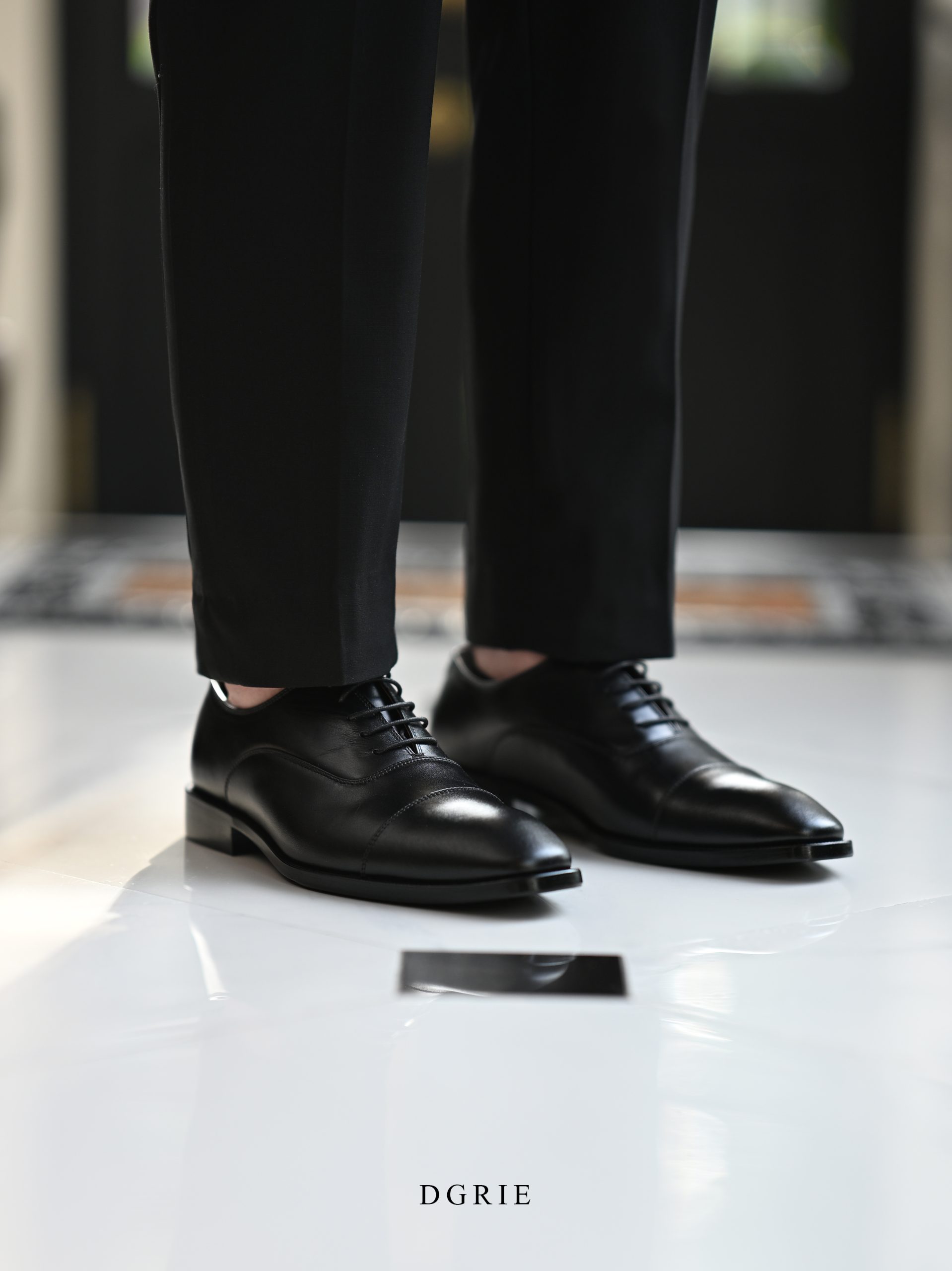 DGRIE Black Round Cap Toe Oxford Shoes 7 DGRIE Black Round Cap Toe Oxford Shoes