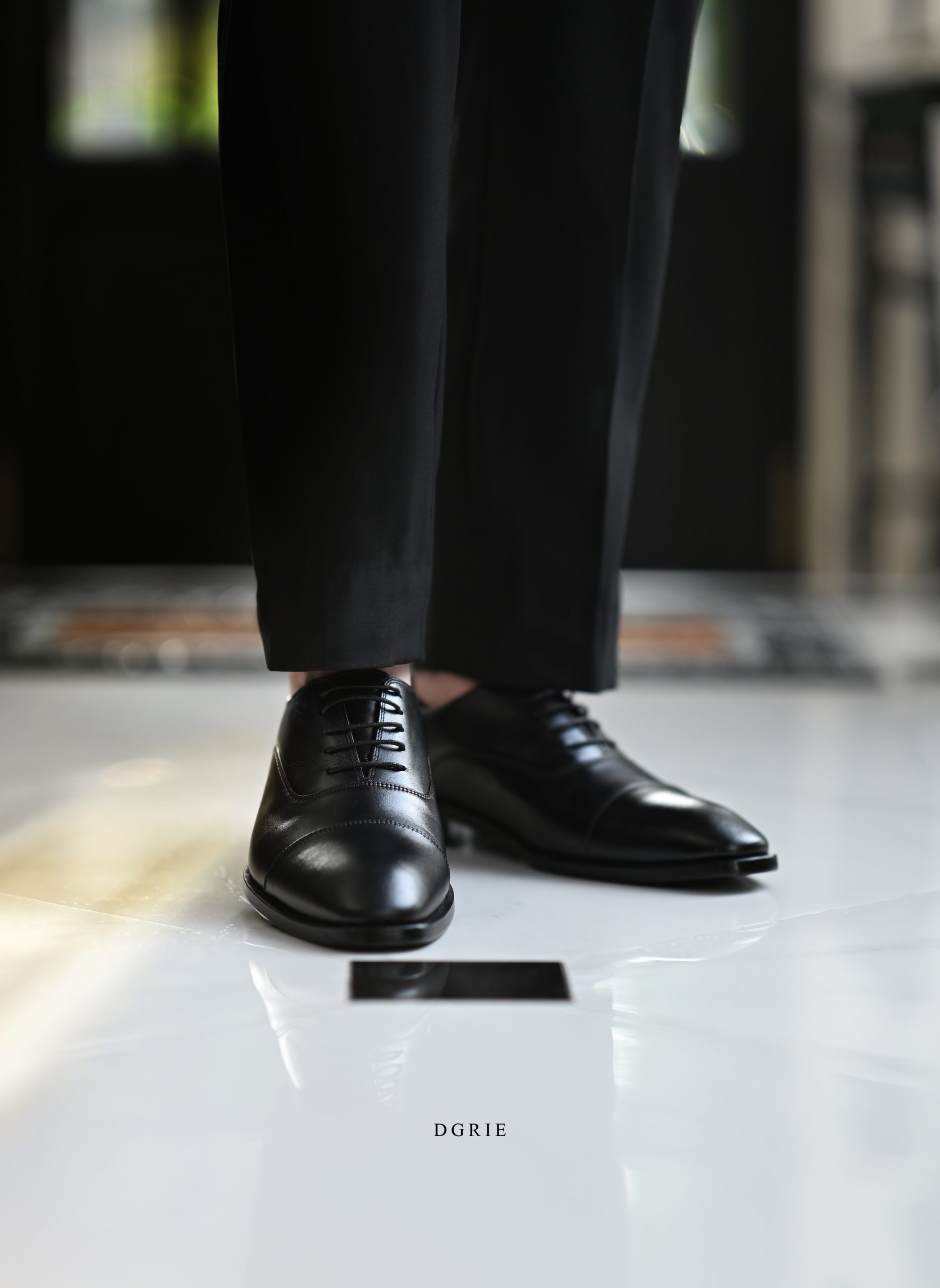 DGRIE Black Round Cap Toe Oxford Shoes 4 DGRIE Black Round Cap Toe Oxford Shoes