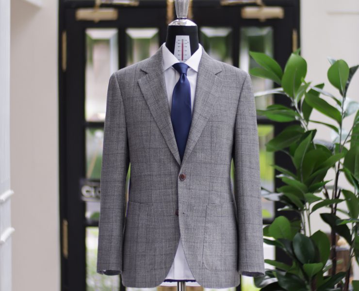 DGRIE - Classic Light Grey Plaid Suit in Loro Piana 'Summertime'