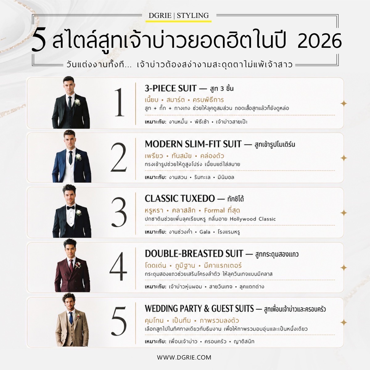 5 Groom Suit Styles for 2026 3 5 Groom Suit Styles for 2026