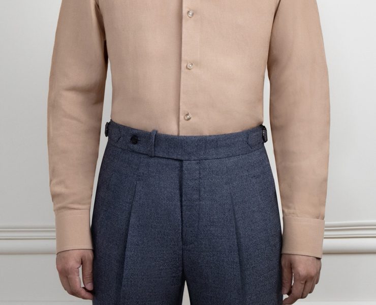 The Aurelius Muted Nude Tencel-Linen Shirt - DGRIE