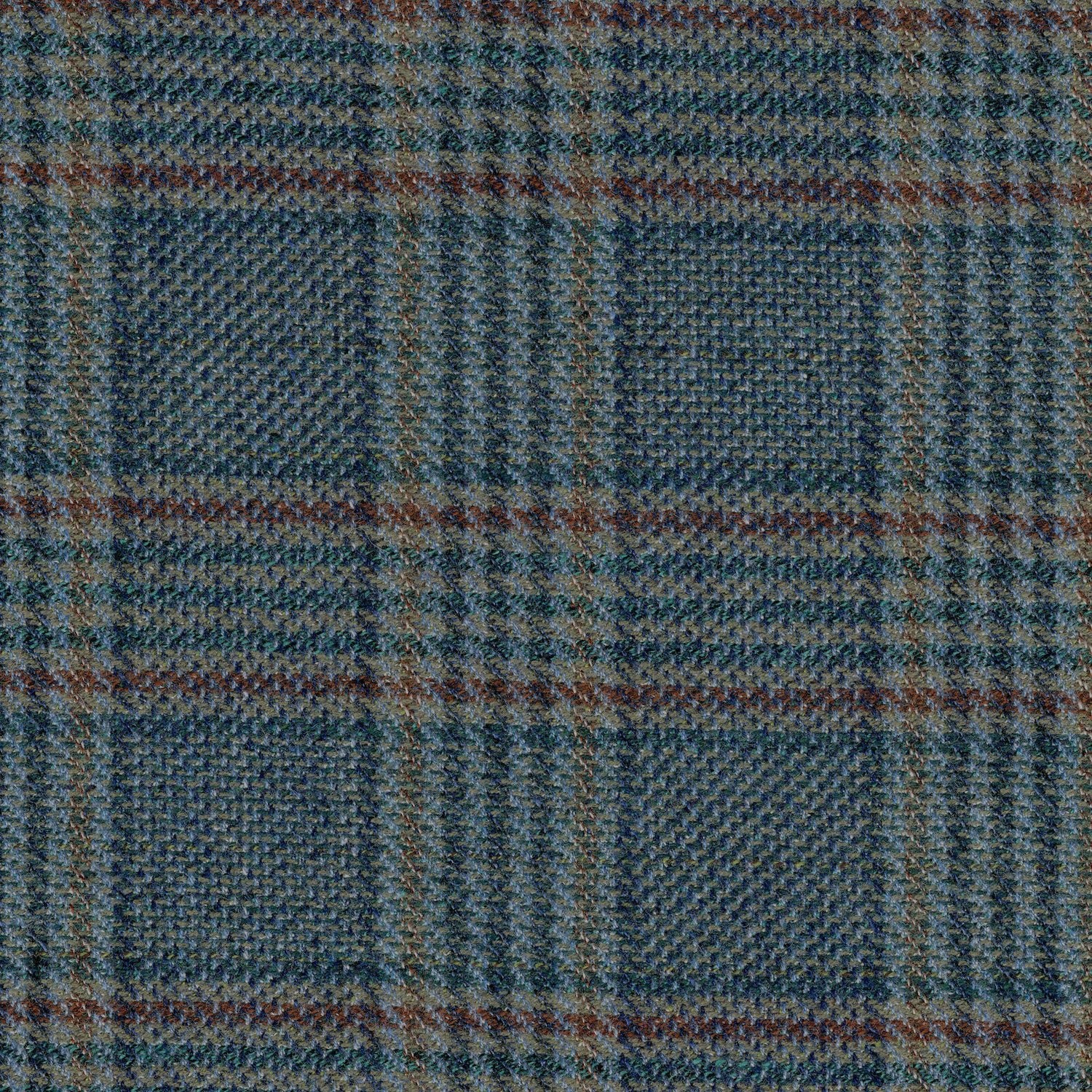 Blue 708071 - 100% Tweed Flannel Wool Suit