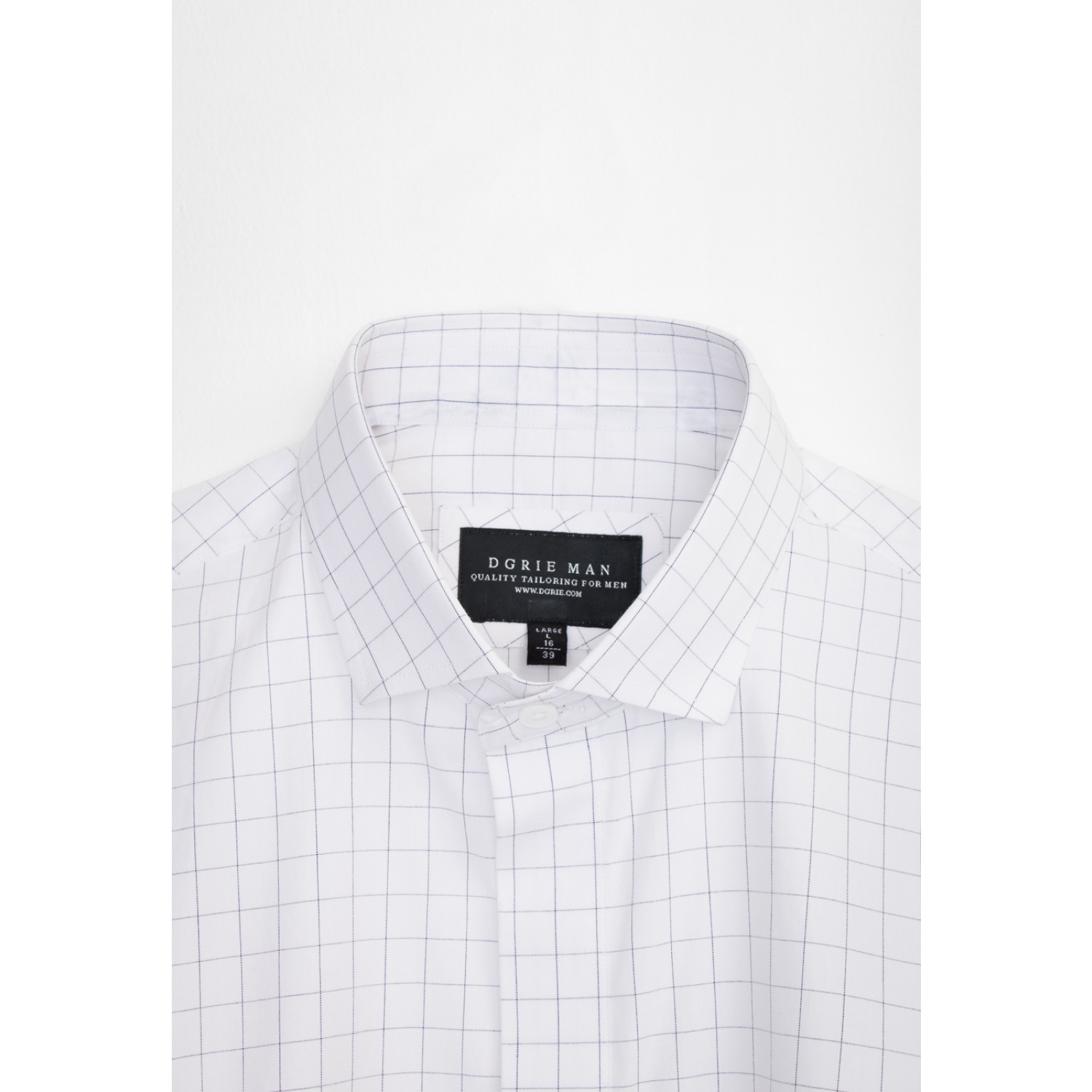 WHITE SMALL WINDOWPANE SHIRT
