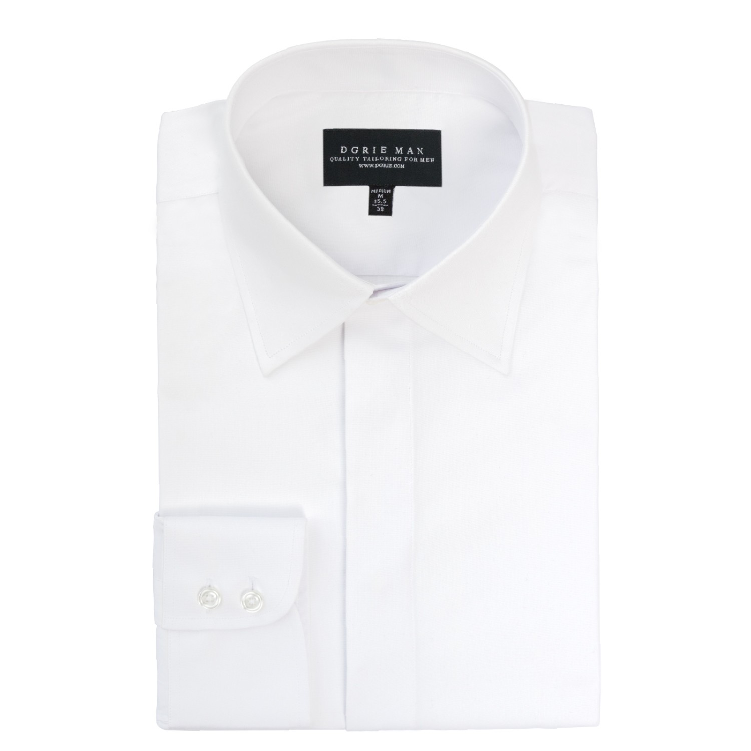 WHITE STRAIGHT POINT COLLAR SHIRT