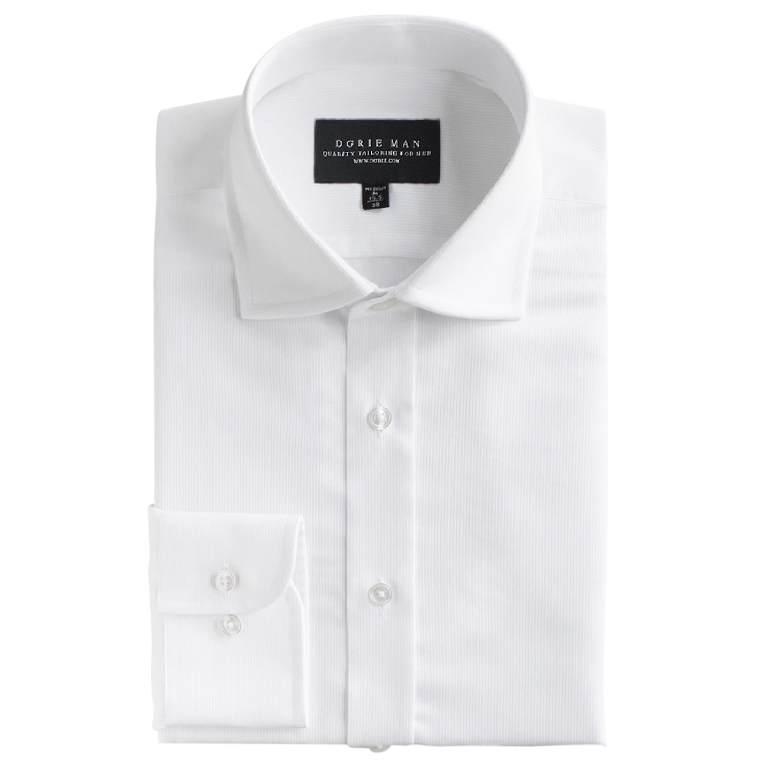 WHITE CURVE SPREAD COLLAR SHIRT