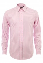 เสื้อเชิ้ตลายทางสีชมพู