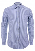 เสื้อเชิ้ตลายทางสีน้ำเงิน