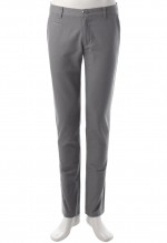 กางเกงสีเทาทรงกระบอกเล็ก กระเป๋าเจาะ