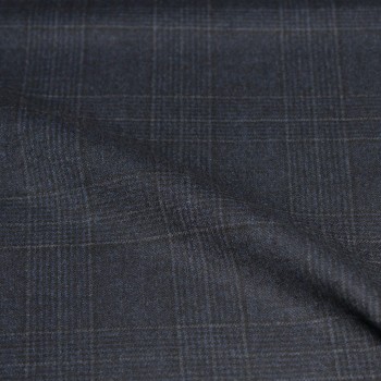 Blue Denim Checked Windows Flannel Pants