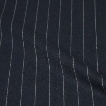 Navy Blue Chalk Striped Flannel Pants