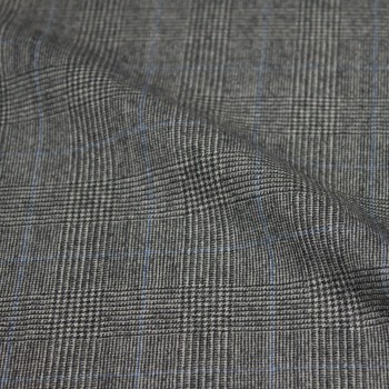 Light Grey Blue Checked Windows Flannel Pants